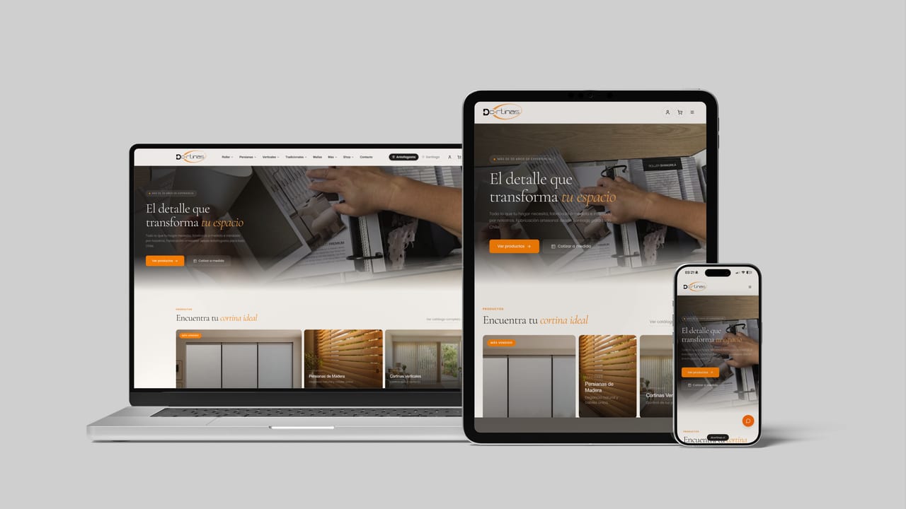 Mockup del sitio DCortinas